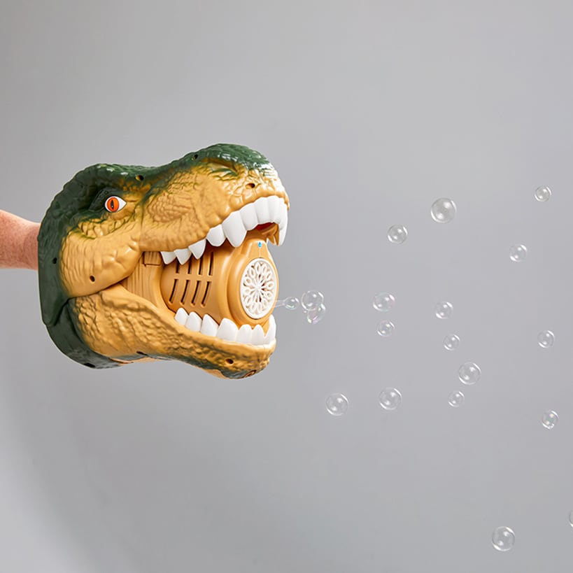 Dinosaur Bubble Machine - LED Light Realistic Roaring and Bubble Solution