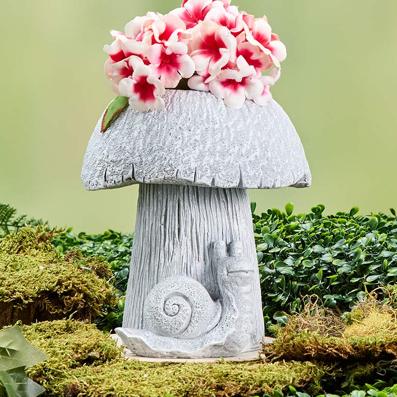 Mushroom Planter Gray Large Medium or Small Garden